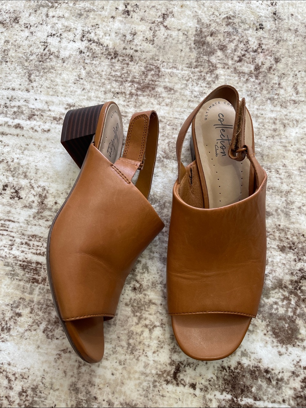 Cole Haan Women's Brown Leather Open-Toe Slingback Heels